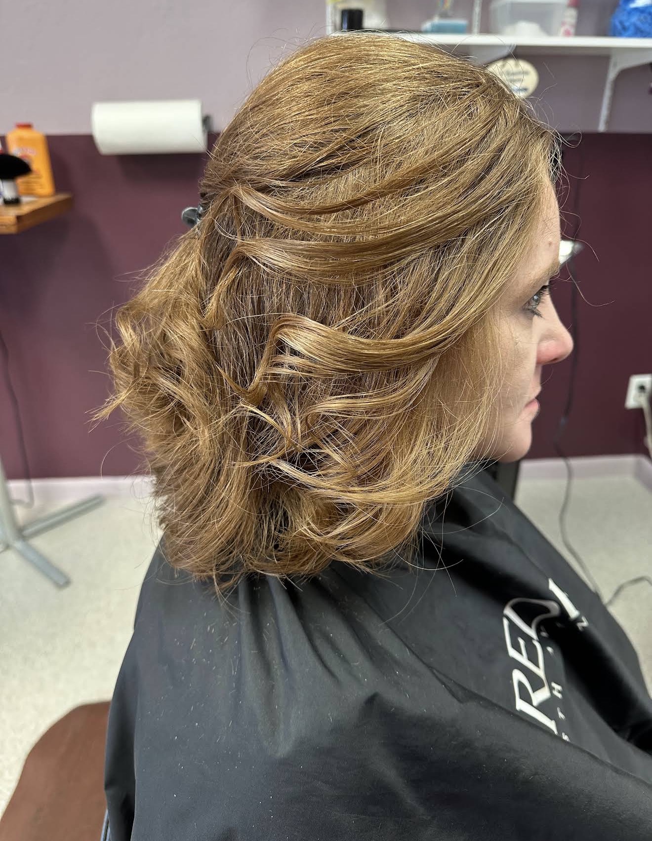Layered blonde hairstyle