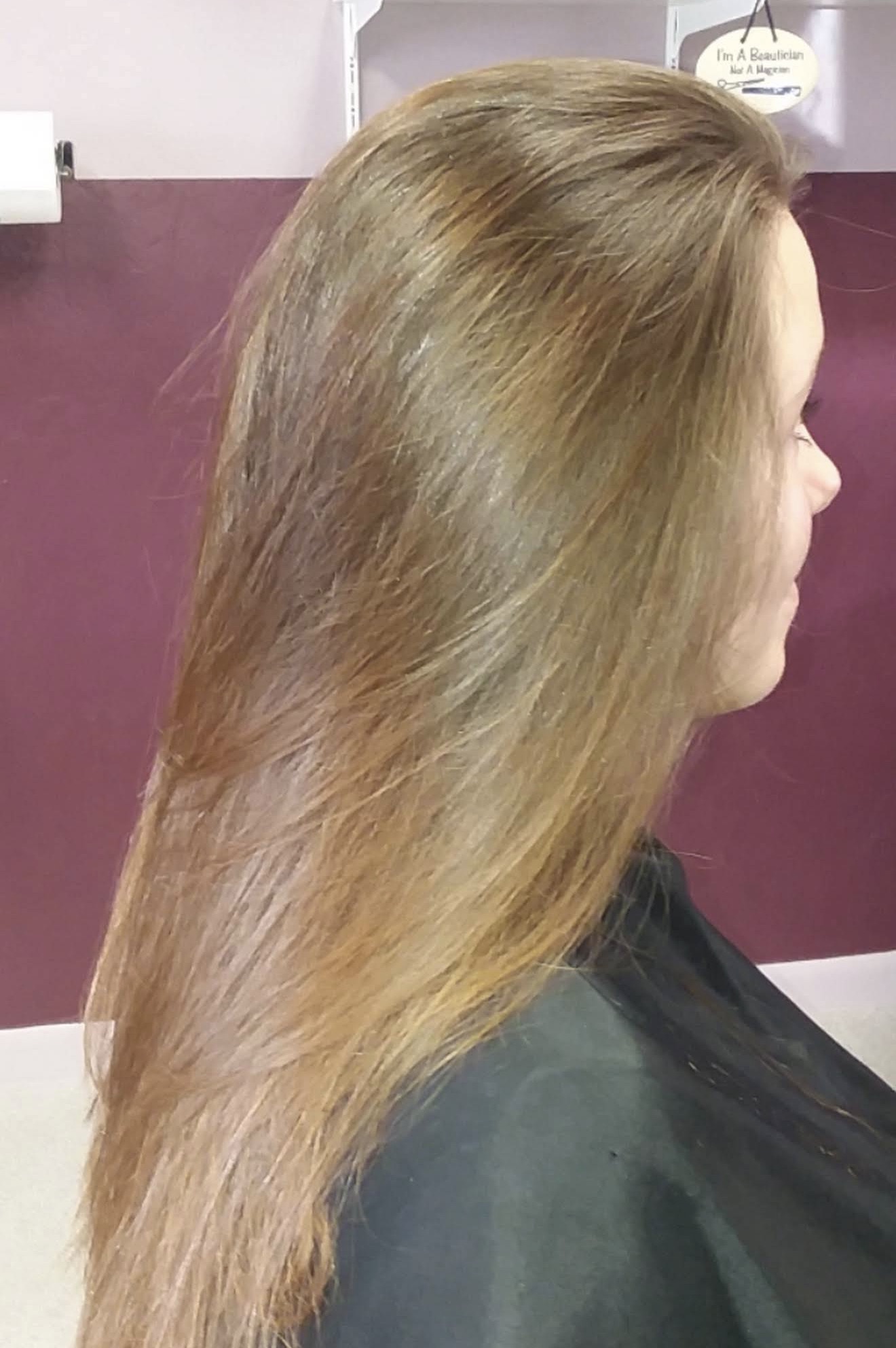 Long smooth blonde hairstyle