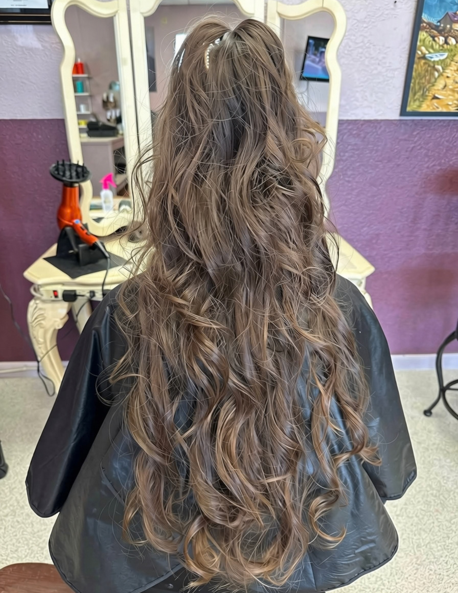 Long soft waves styled by Farrah
