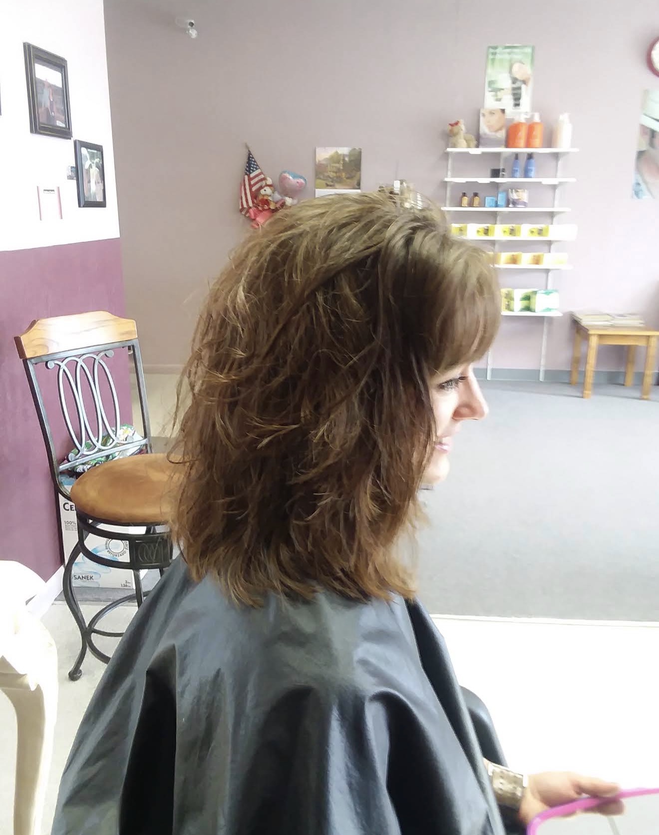 Layered medium length hairstyle