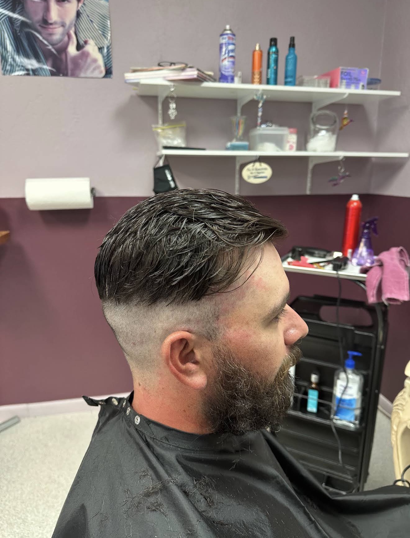 Short men’s haircut with fade